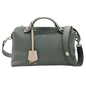 Fendi By the Way Shoulder Bag Gray Leather